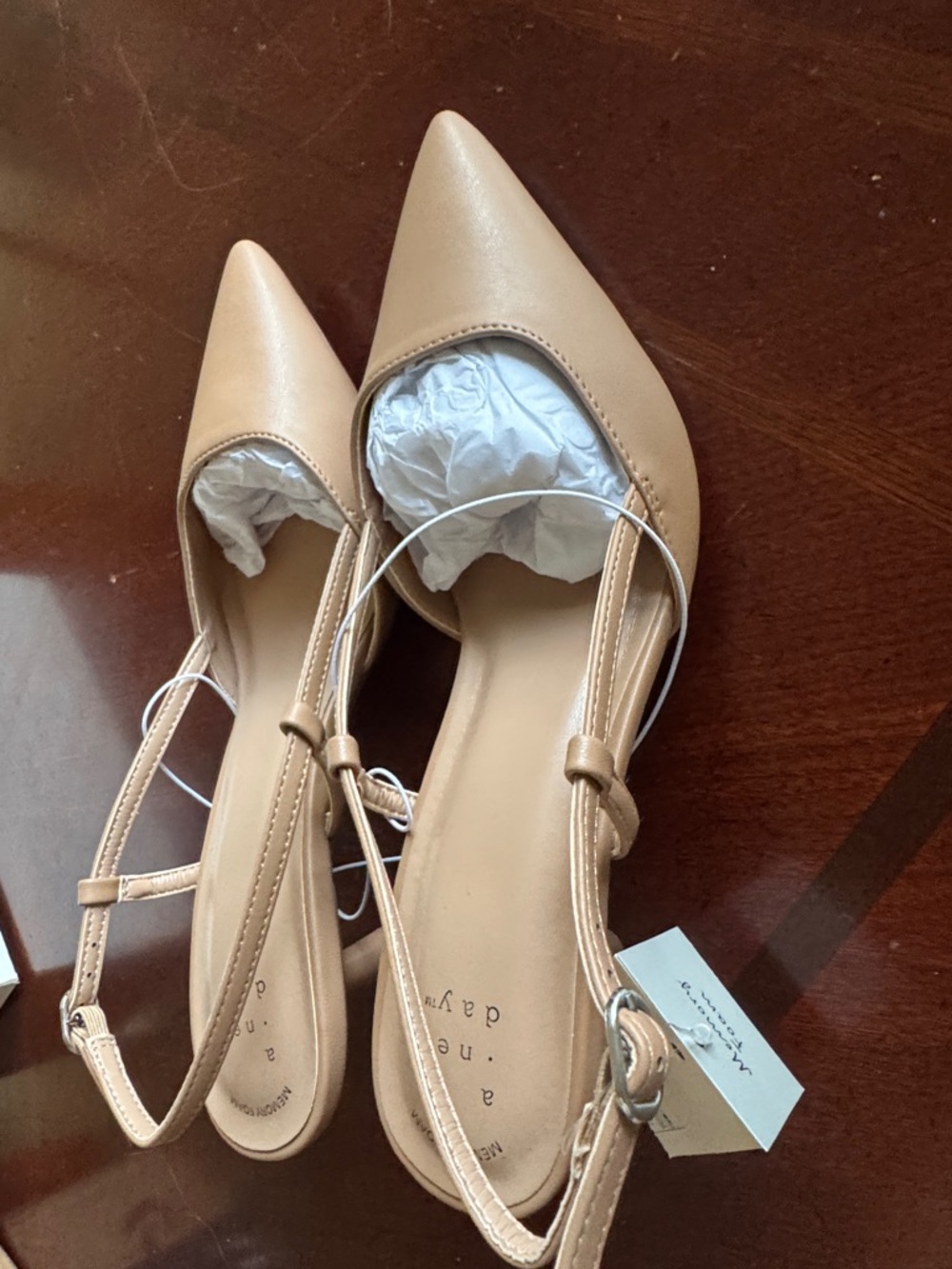 a new day Tan Pointed-Toe Slingback Pumps - Picture 4 of 9